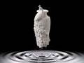 3D printed bird-shaped vase holding dried stems